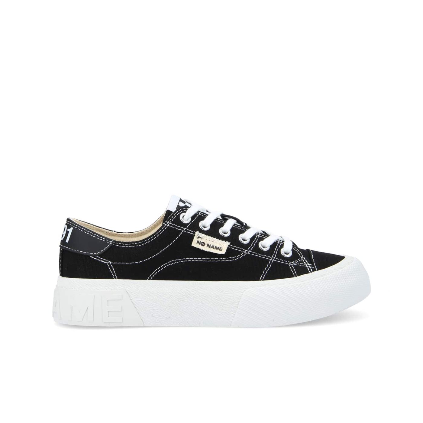 RESET SNEAKER W - CANVAS RECYCLED - BLACK/STITCH WHITE
